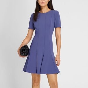 NWT Club Monaco fit and flare dress blue indigo